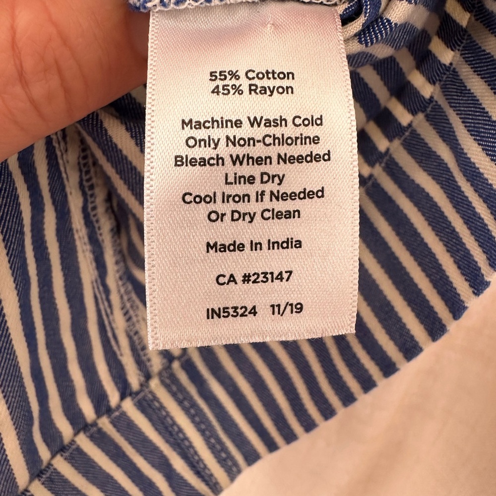 Talbots Navy Striped A-Line Skirt - Picture 7 of 7